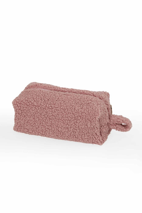 Teddy Fabric Handbag Toilet Bag Vanity Case Soft Daily Bag for Women,CM-2B Powder
