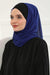 Two Colors Instant Shawl Scarf Chiffon Turban Head Wrap for Women,CPS-84 Sax Blue - Black