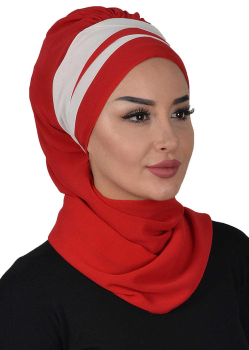 Two Colors Instant Turban Lightweight Multicolor Chiffon Scarf Head Turbans For Women Headwear Stylish Elegant Design,HT-52
