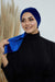 Velvet Easy Wrap Instant Turban for Women, Pre-Tied Turban with Long Tail at the Back Side, Super Soft High Quality Chemo Headwear,B-49K Sax Blue