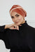 Velvet Two Colors Instant Turban Hijab for Women, Super Soft and Stylish Head Cover, Easy to Wear Velvet Chemo Headwear for Women,B-23K Salmon-Ivory