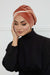 Velvet Two Colors Instant Turban Hijab for Women, Super Soft and Stylish Head Cover, Easy to Wear Velvet Chemo Headwear for Women,B-23K Salmon-Ivory