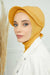 Visored Ninja Bonnet Cap for Women, Elegant Looking Visor Cap for Women, Lightweight Plain Cotton Turban with Inner Ninja Bonnet Cap,B-75 Mustard Yellow
