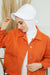 Visored Ninja Bonnet Cap for Women, Elegant Looking Visor Cap for Women, Lightweight Plain Cotton Turban with Inner Ninja Bonnet Cap,B-75 White
