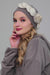 Soft Fleece Instant Turban with a Beautiful Side Decoration, Windproof Fleece Turban for Women, Winter Fashion Pre-tied Turban Hijab,B-60 Grey
