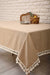 Bohemian Cotton Tassel Tablecloth, 63x87 Inches Christmas Tablecloth with Beautiful Tassels, Cotton Blend Tablecloth for Cozy Kitchens,M-1B Beige