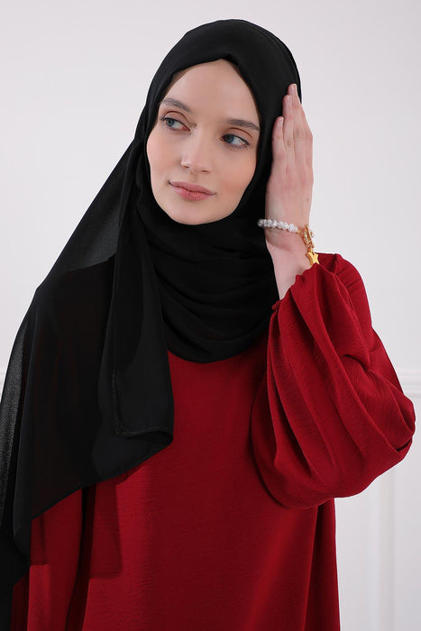 Women Instant Chiffon Shawl Modesty Turban Hijab Head Wrap Ready to Wear Women Headscarf made from Chiffon Fabric with Color Options,PS-11