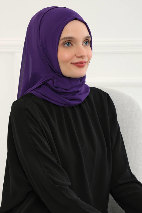 Women Instant Chiffon Shawl Modesty Turban Hijab Head Wrap Ready to Wear Women Headscarf made from Chiffon Fabric with Color Options,PS-11