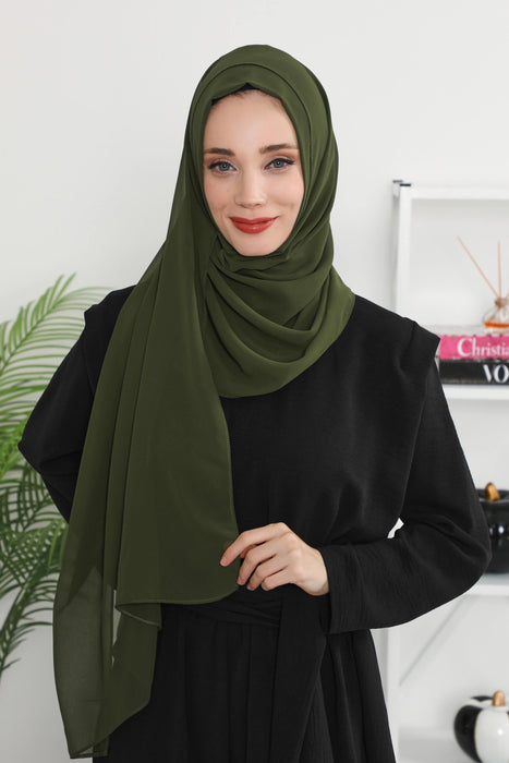 Women Instant Chiffon Shawl Modesty Turban Hijab Head Wrap Ready to Wear Women Headscarf made from Chiffon Fabric with Color Options,PS-11