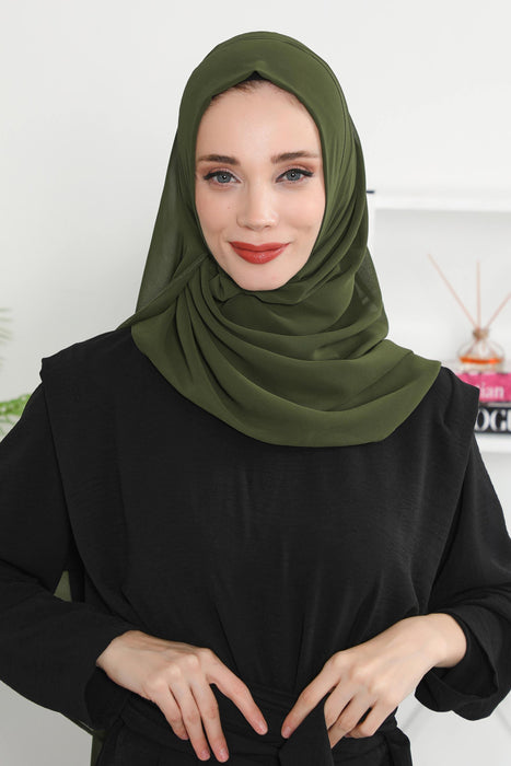 Women Instant Chiffon Shawl Modesty Turban Hijab Head Wrap Ready to Wear Women Headscarf made from Chiffon Fabric with Color Options,PS-11