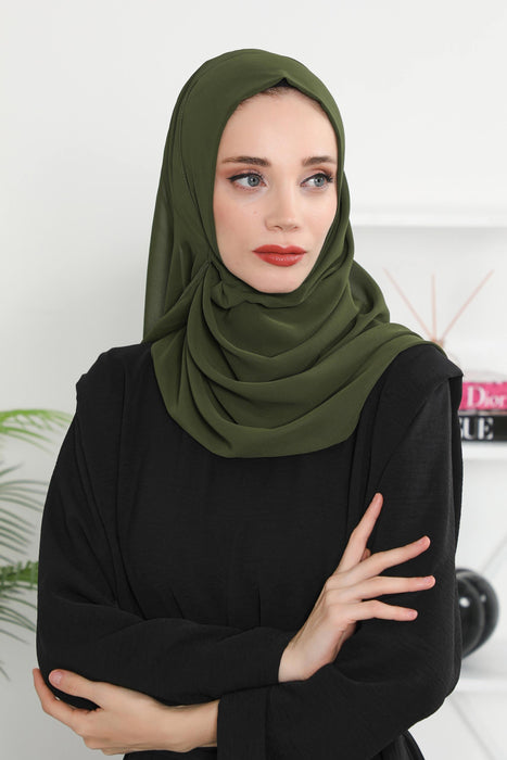 Women Instant Chiffon Shawl Modesty Turban Hijab Head Wrap Ready to Wear Women Headscarf made from Chiffon Fabric with Color Options,PS-11