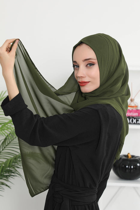 Women Instant Chiffon Shawl Modesty Turban Hijab Head Wrap Ready to Wear Women Headscarf made from Chiffon Fabric with Color Options,PS-11