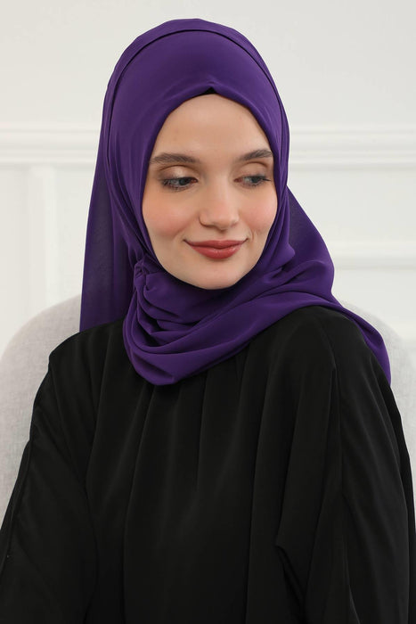 Women Instant Chiffon Shawl Modesty Turban Hijab Head Wrap Ready to Wear Women Headscarf made from Chiffon Fabric with Color Options,PS-11