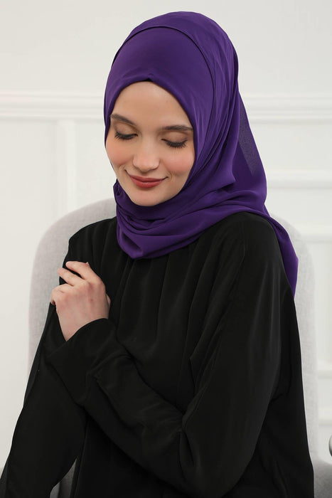 Women Instant Chiffon Shawl Modesty Turban Hijab Head Wrap Ready to Wear Women Headscarf made from Chiffon Fabric with Color Options,PS-11