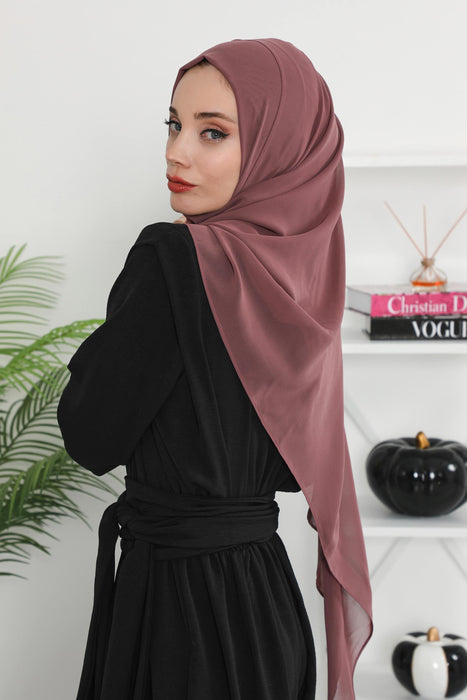 Women Instant Chiffon Shawl Modesty Turban Hijab Head Wrap Ready to Wear Women Headscarf made from Chiffon Fabric with Color Options,PS-11