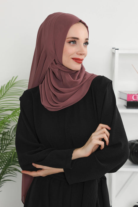 Women Instant Chiffon Shawl Modesty Turban Hijab Head Wrap Ready to Wear Women Headscarf made from Chiffon Fabric with Color Options,PS-11