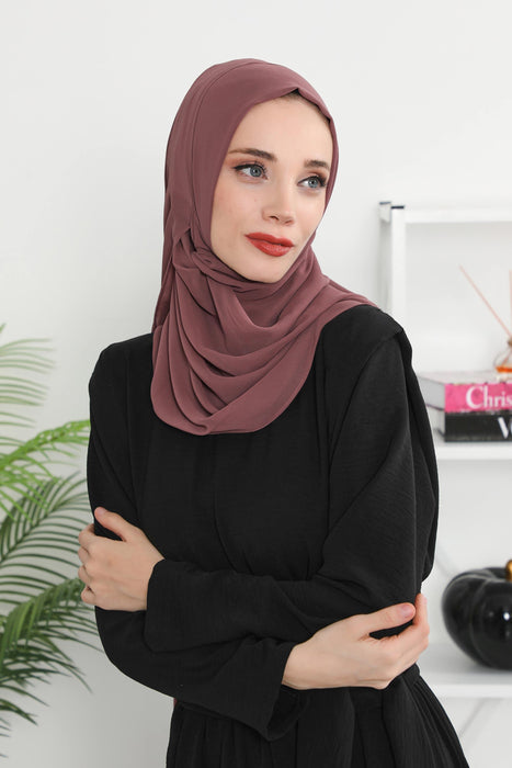 Women Instant Chiffon Shawl Modesty Turban Hijab Head Wrap Ready to Wear Women Headscarf made from Chiffon Fabric with Color Options,PS-11