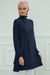 Women s Long Sleeve Side Strap casual Pullover Aerobin Tunic Tops Sleeve Shirts for Women Tunic Dressy Top Loose Fit Modern Modest Fashion,TN-5 Navy Blue