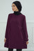 Women s Long Sleeve Side Strap casual Pullover Aerobin Tunic Tops Sleeve Shirts for Women Tunic Dressy Top Loose Fit Modern Modest Fashion,TN-5 Purple