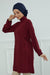 Women s Long Sleeve Side Strap casual Pullover Aerobin Tunic Tops Sleeve Shirts for Women Tunic Dressy Top Loose Fit Modern Modest Fashion,TN-5 Maroon