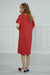 Women Short Sleeve Side Split Casual Pullover Cotton Women Summer Plain Dress Casual Short Dress for Women Modern Fashion Cloth,ELB-4 Red