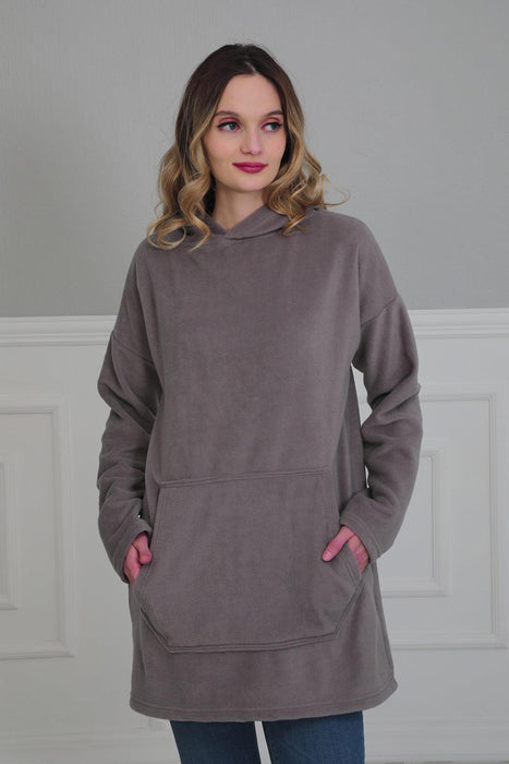 Ultra-Soft Fleece Hoodie Sweatshirt with Front Pockets, Casual Long Sleeve Hoodie for Women, Women Hoodie Pullover Outwear Coat,SW-1PL Grey
