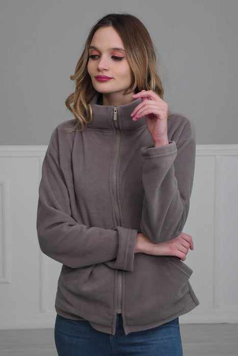 Women Sweatshirt Casual Fleece Sweater Long Sleeve Hoodies with Front Pockets Hoodie Pullover Outwear Coat for Women Zipper Pocket,SW-4 Grey